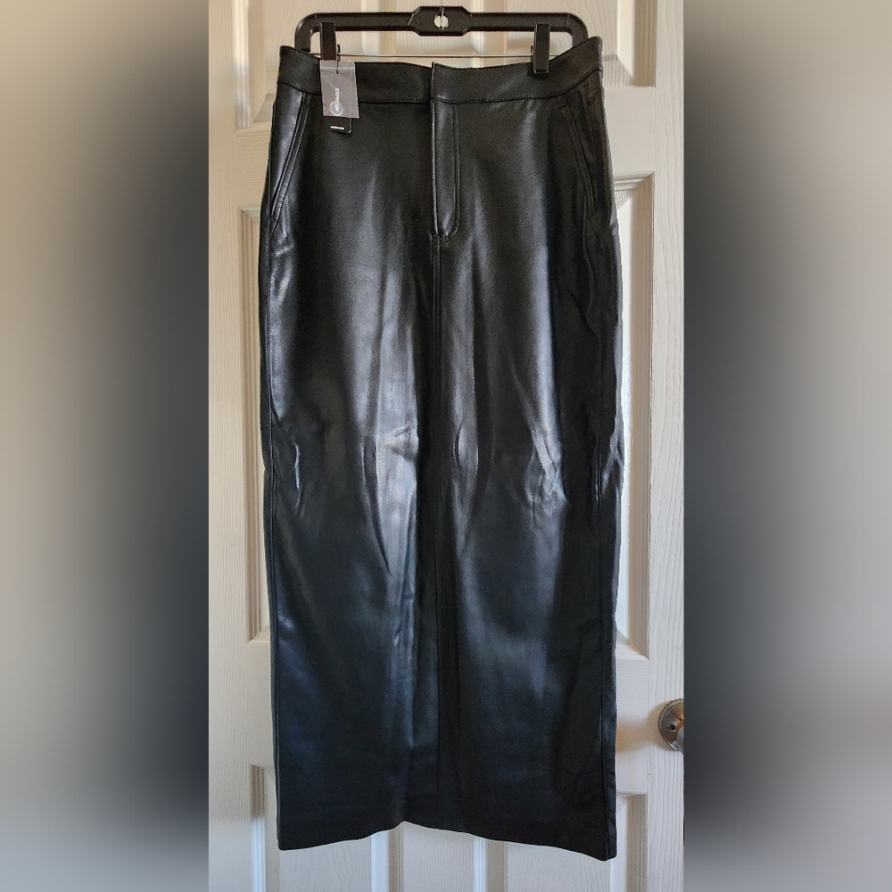Express Sleek Black Leather Skirt